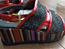 Sandale colorate, cu platforma inalta, marca GEOX, marimea 3