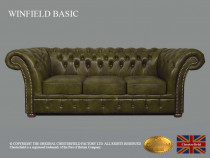 Canapea din piele naturală, 3 locuri, Chesterfield Winfield