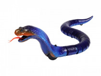 Jucarie interactiva, Sarpe cobra cu telecomanda, albastru, 43cm