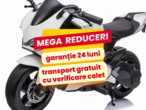 Motocicleta Electrica Copii 5-9 Ani SX1629 250W 24V, Roti Moi Alb