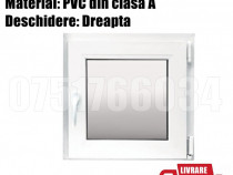 Fereastra Geam Termopan PVC Alba 56 x 56 cm Dreapta + Livrare GRATUITA