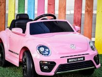Masinuta electrica VW Beetle Dune 60W 12V, bluetooth, amortizoare, roz