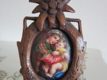 Cadou rar Madonna Maria portelan Antic 1850 - 1890 Alpii Bavarezi