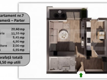 Apartament tip studio, 44.5 mp, zona Tractorul