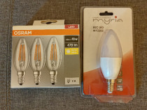 Set 4 becuri LED E14 Osram 40W si Myria 25W