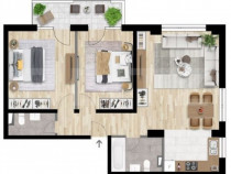 Apartament 3 camere, 70 mp, 2 bai, constructie noua, zona Iu