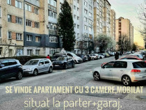 Apartament mobilat, 3 camere, Parter +Garaj, Microraion 4,Târgoviște