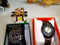 Ceas Rolex, carcasa si bratara din otel negru - pret redus