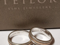 Set 2 verighete inele aur alb galben roz Teilor ENCHARM 9gr 14k 585