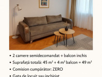 Etaj 1 - braila zona garii- Apartament 2 camere - comision 0-mobilat