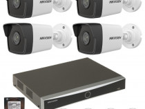 Sistem supraveghere ip Poe Hikvision 4 camere 4megapixeli IR 30m NVR