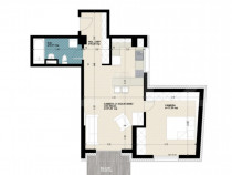 Apartament cu 2 camere, semifinisat, 56 mp, zona Iulius Mall