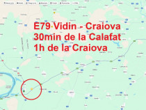 Teren cu posibilitati de investitii, pe drum european E79, 14300mp