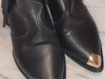 Ciocate piele naturala negre cu franjuri