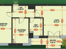 Ap. 2 cam Evergreen, finalizat, loc parcare subteran+boxă, COMISION 0%