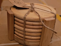 Set 6 suporturi pahare, bambus, rotunde, 10 cm, Atmosphera