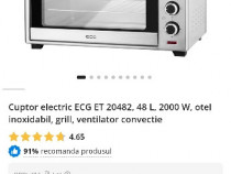 Cuptor electric ECG ET 20482, 48 L, 2000 W, otel inoxidabil