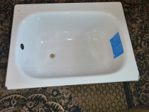 Cada Roca dreptunghiulară 100x70 cm albă din oțel emailat