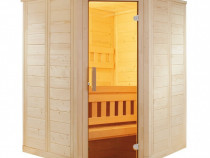 Cabina sauna din lemn masiv Wellfun Mini 145x145x204 cm