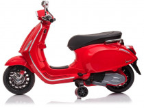 Motocicleta / Scuter electric copii Vespa 12V rosie. NOUA!