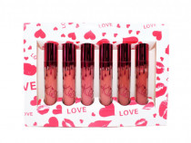 Set 6 rujuri de buze, Kiss Beauty, Matte Liquid Lipstick, B