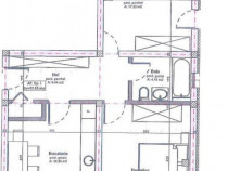 Apartament decomandat, etaj1, 60 mp, cu 2 camere, 2 balcoane