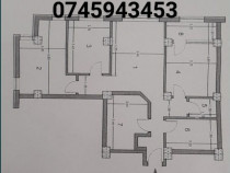 Apartament 3 camere, 80 mp, decomandat, Burdujeni