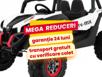 UTV Electric Copii 1-7 Ani UTVMix 603 4x4,2 Loc,Tableta, Roti Moi Alb