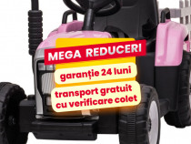 Tractoras Electric Cu Remorca Copii 2-6 Ani Blow 60W,Roti Moi Roz