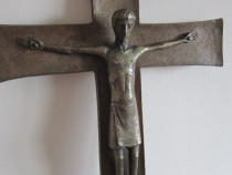 Cadou rar Cruce Crucifix Corpus Christi bronz design brutalist Weiner