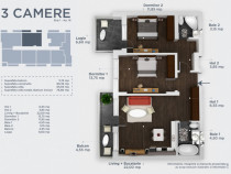 FINALIZAT | 3 camere, etaj 2, incalzire in pardoseala - Tita