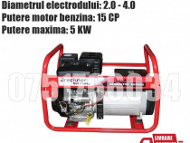 Generator Electric Sudura 200A Motor Benzina 15 CP Pornire Cheie + LIV