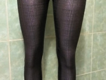 Pantaloni leggings dama PNK Casual editie lux negru glossy mar.34(noi)