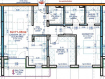 Apartament 3 camere,71,58mp utili,decomandat, Calea Aradului