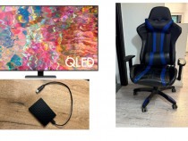 Pachet Televizor QLED SAMSUNG 65Q80B, 163cm + HDD 2TB + scaun birou