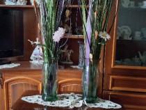 VAZA din sticla, decor, inalta 32 cm - 2 bucati