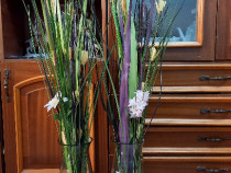 VAZA din sticla, decor, 32 cm - 2 bucati