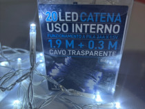 Instalatie 20 led alb rece pe baterii