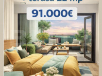 Apartament cu 2 camere + GRADINA 22 mp, TVA INCLUS