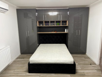 Mobila dormitor MDF completa cu pat tapitat