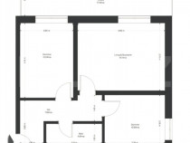 Apartament 3 camere, 53 mp utili+ 17 mp grădină, zona Ghir