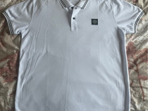 Tricou polo alb stone island
