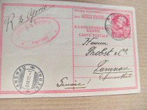 A613-Smyrna-Turcia 1912-Carte postala Franz Josef timbru.