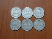 Lot 6 monede 15 bani 1975