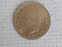 Moneda spaniolă de UNA PESETA ani 1975rare de colecție