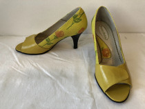 Pantofi peep toe Passo Doble originali, din piele naturala