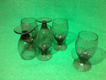 Set 6 pahare cu picior pentru vin gravate cu model lalea