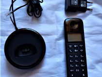 Telefon fara fir Philips D130 negru, caller ID, agenda