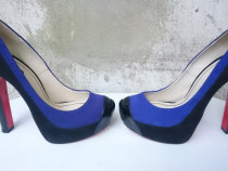 Pantofi dama cu toc eleganti indigo, marimea 37 marca Mineli