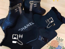 Botine Chanel/Italia,diverse mărimi, logo metalic auriu